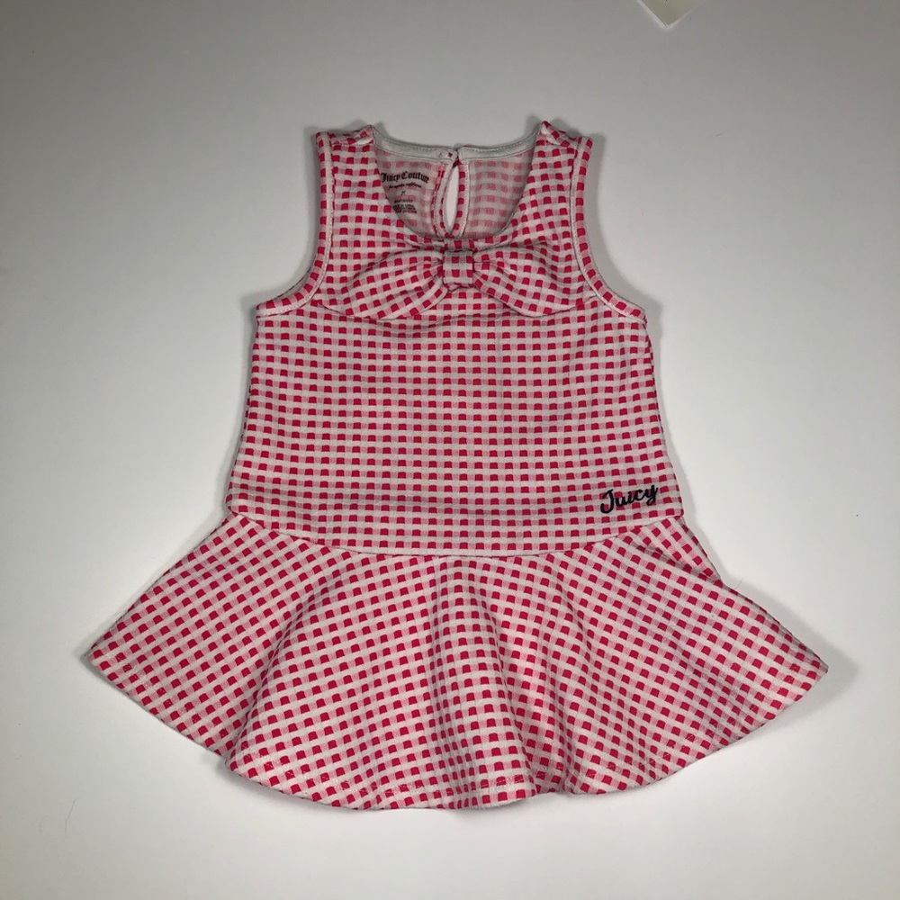 Juicy Couture Pink and White Gingham Toddler Dress